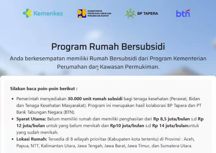 Pengumuman Rumah Subsidi